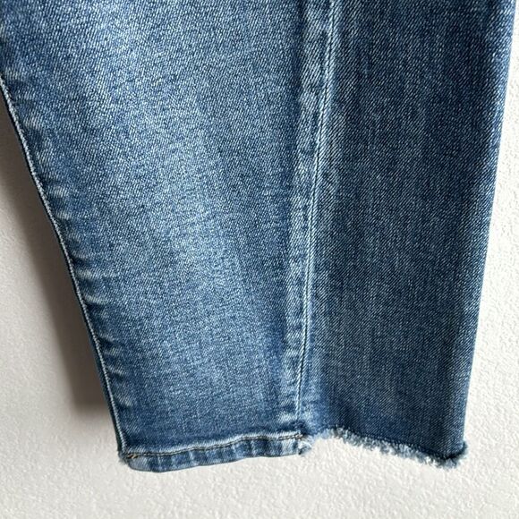 Liverpool The Crop Straight High Rise Front Seam Raw Hem Jeans Sz 14/32 - Picture 4 of 12